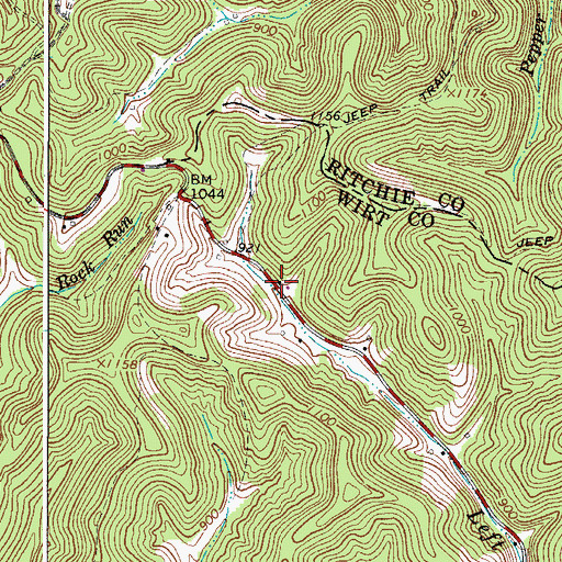 Topographic Map of Rock Run School (historical), WV
