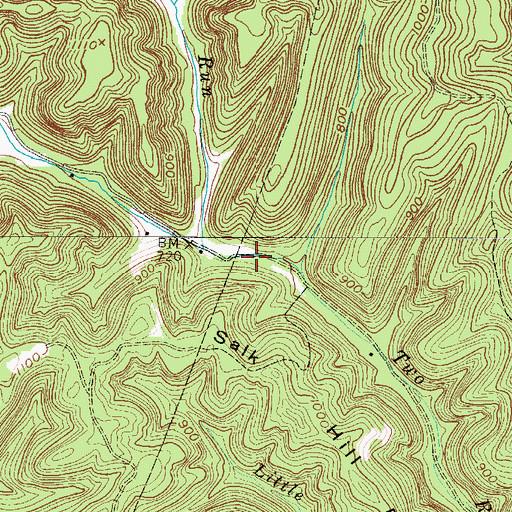 Topographic Map of Two Run School (historical), WV