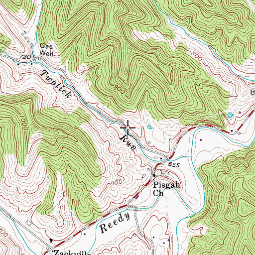 Topographic Map of Twolick School (historical), WV