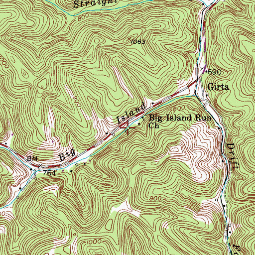 Topographic Map of Upper Island Run School (historical), WV