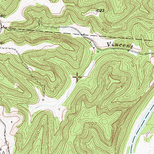 Topographic Map of Vincent School (historical), WV