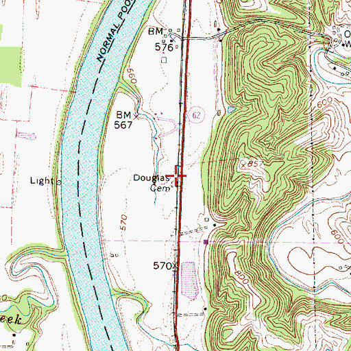 Topographic Map of Arbuckle Presbyterian Church (historical), WV