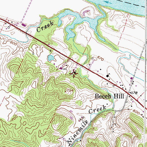Topographic Map of Beech Hill Cemetery, WV