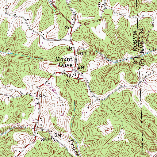 Topographic Map of Mount Olive Cemetery, WV