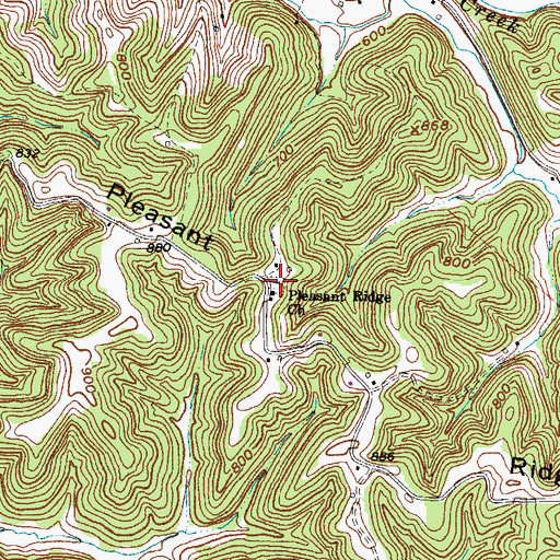 Topographic Map of Pleasant Ridge Cemetery, WV