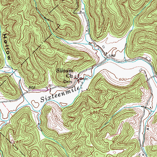 Topographic Map of Siloam Cemetery, WV