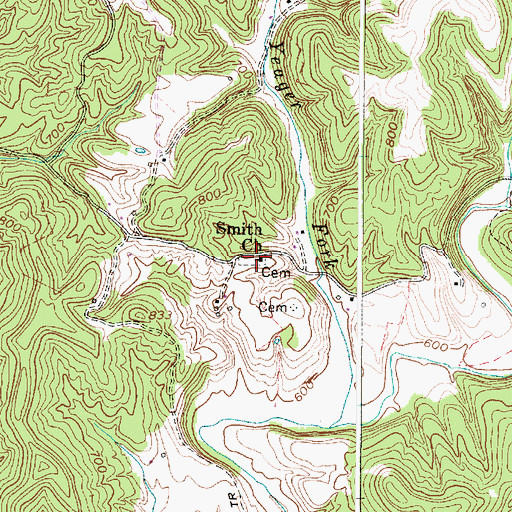 Topographic Map of Smith Church Cemetery, WV