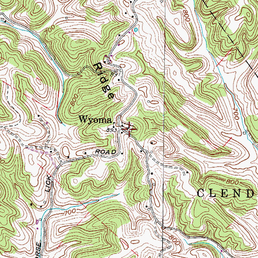 Topographic Map of Wyoma Cemetery, WV