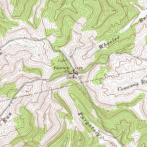Topographic Map of Fairview Cemetery, WV
