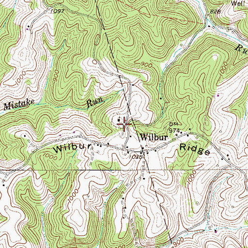 Topographic Map of Wilbur Cemetery, WV