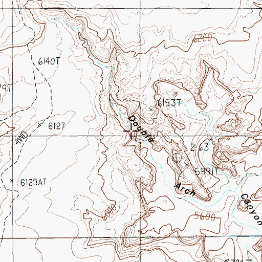 Topographic Map of Vreeland Arch, AZ