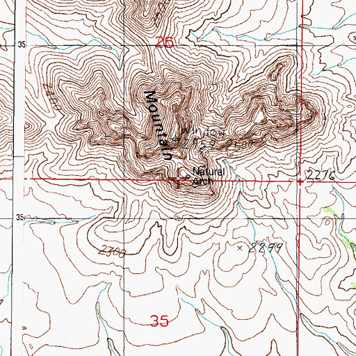 Topographic Map of The Window, AZ