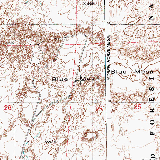 Topographic Map of Keystone Bridge, AZ