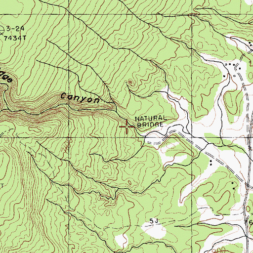 Topographic Map of Black Rock Natural Bridge, AZ
