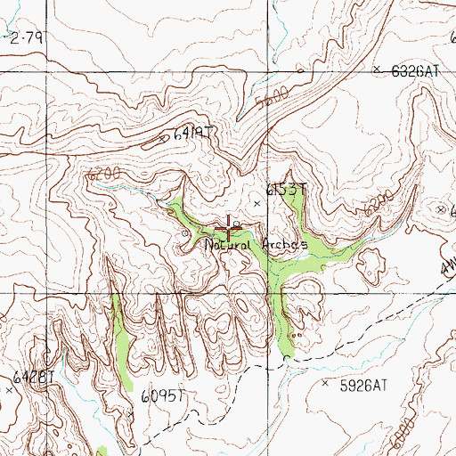 Topographic Map of Spiderweb Arch, AZ