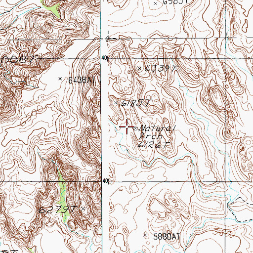 Topographic Map of Swinnerton Bridge, AZ