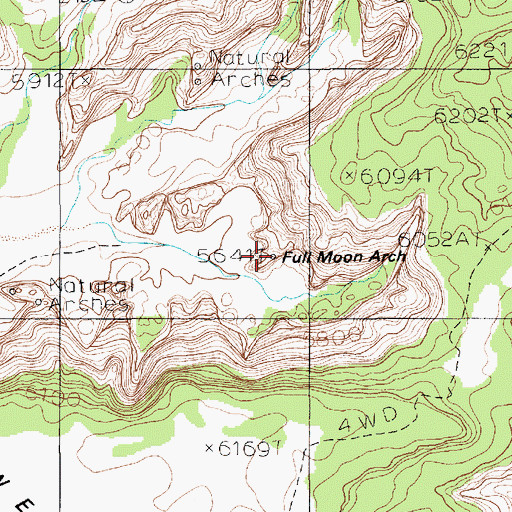 Topographic Map of Full Moon Arch, AZ