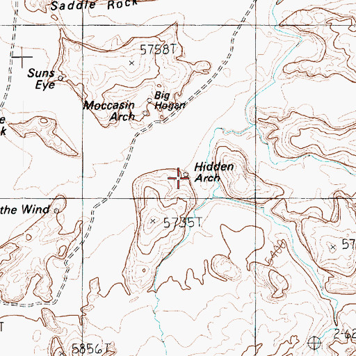 Topographic Map of Hidden Bridge, AZ