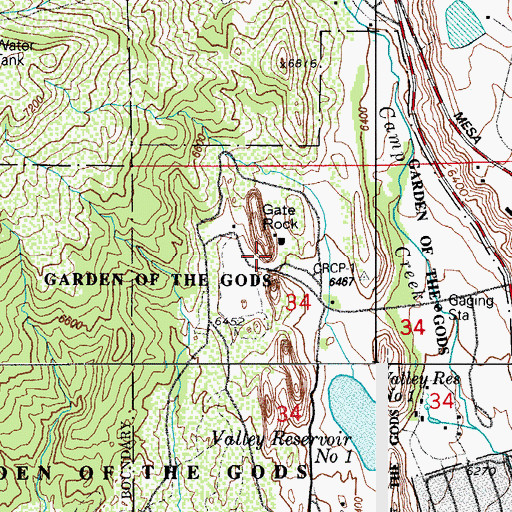 Topographic Map of Kissing Camels, CO