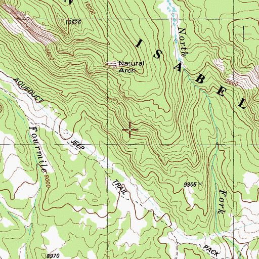 Topographic Map of Aspen Arch, CO