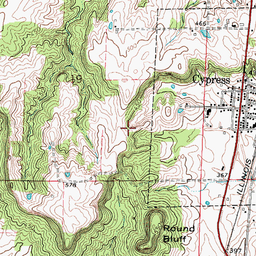 Topographic Map of Rainbow Arch, IL