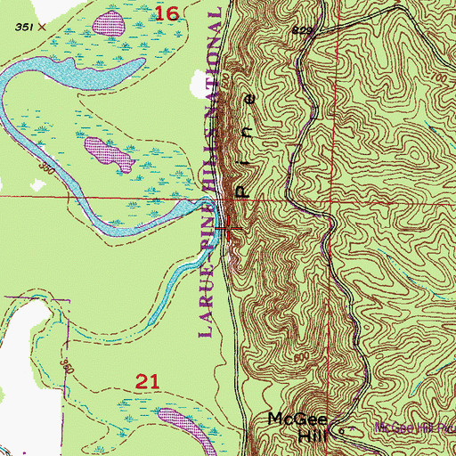 Topographic Map of Preachers Eye, IL
