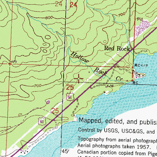 Topographic Map of Hollow Rock, MN