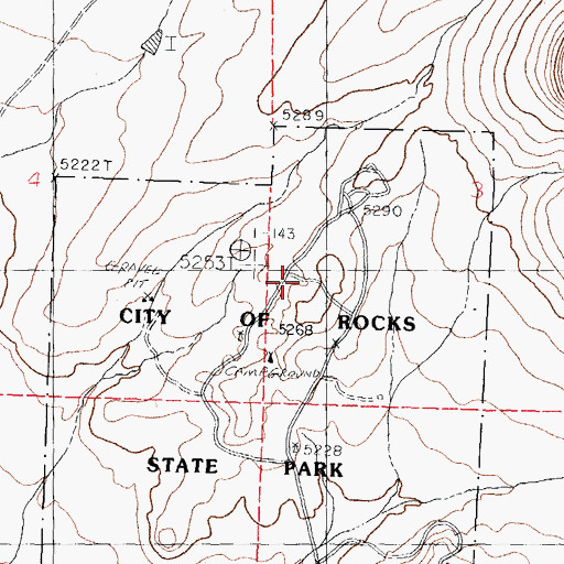 Topographic Map of City of Rocks Arch, NM