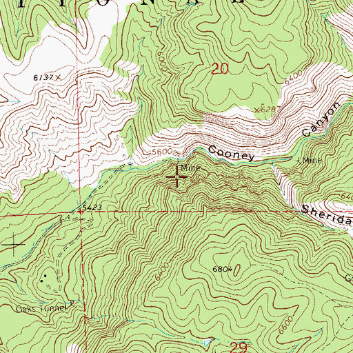 Topographic Map of Needles Eye, NM