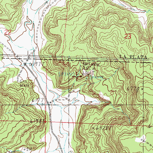 Topographic Map of Cox Canyon Arch, NM