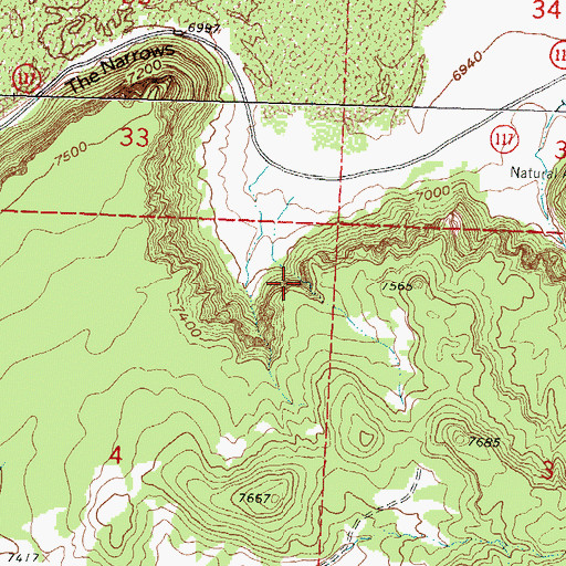 Topographic Map of La Ventana Natural Arch, NM