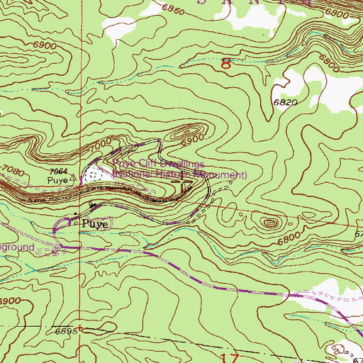 Topographic Map of Popawi, NM