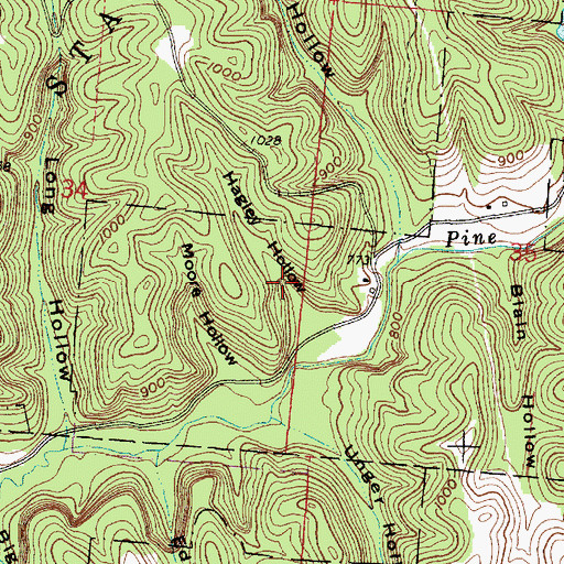 Topographic Map of Hagley Hollow Arch, OH