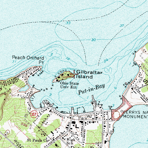 Topographic Map of Needles Eye, OH