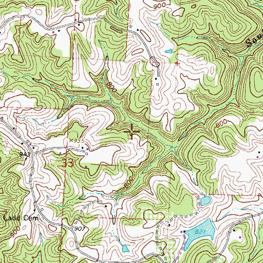 Topographic Map of Rock Bridge, OH