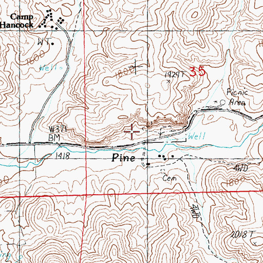 Topographic Map of Claron Arch, OR
