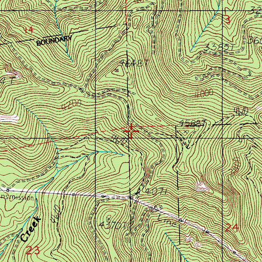 Topographic Map of Rock Bridge, OR