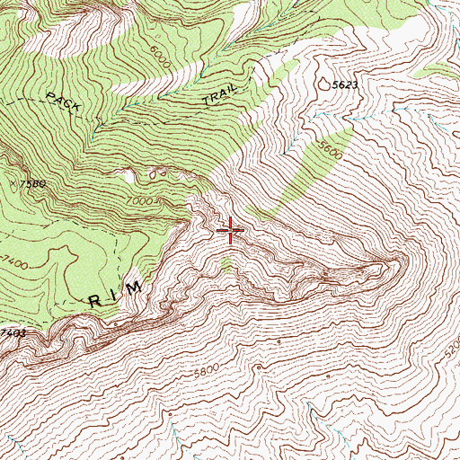 Topographic Map of Southeast Rim Keyhole, TX
