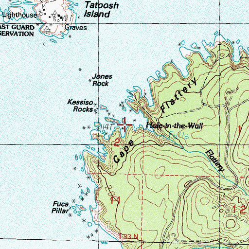 Topographic Map of Look-Through Rock, WA