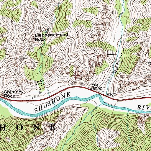 Topographic Map of Window Rock, WY
