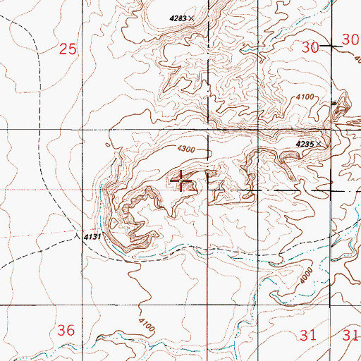 Topographic Map of Blue Pools Arch, UT