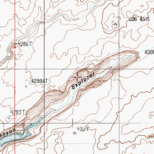 Topographic Map of Zane Grey Arch, UT
