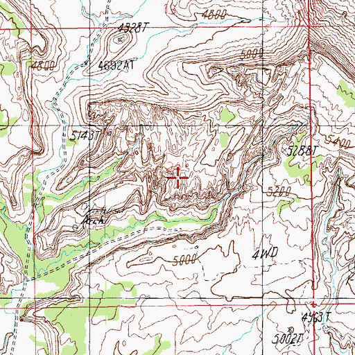 Topographic Map of Ottingers Triple Arch, UT