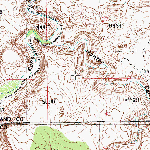 Topographic Map of Hunter Arch, UT
