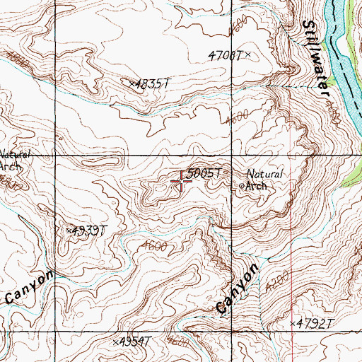 Topographic Map of Thieves Cache Arch, UT