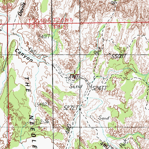 Topographic Map of Kissing Cows, UT
