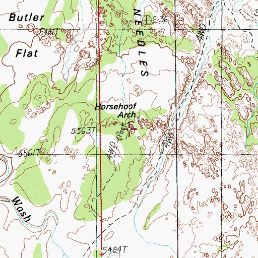 Topographic Map of Horsehoof Arch, UT