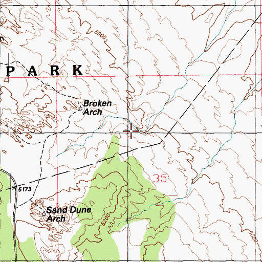 Topographic Map of Clover Canyon Bridge, UT