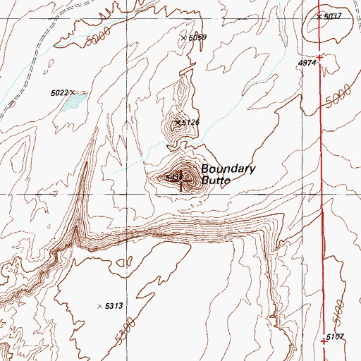 Topographic Map of Boundary Butte Arch, UT