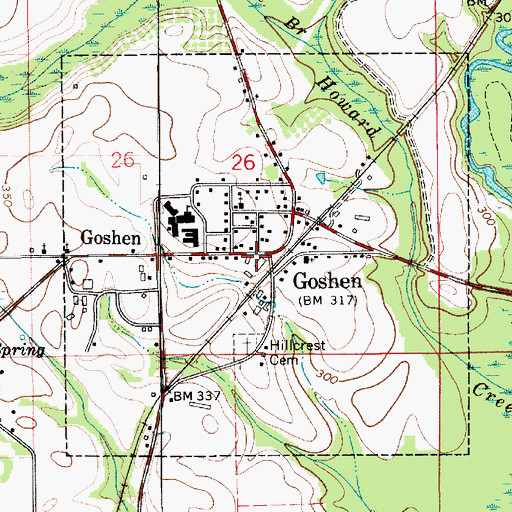 Topographic Map of Goshen Post Office, AL